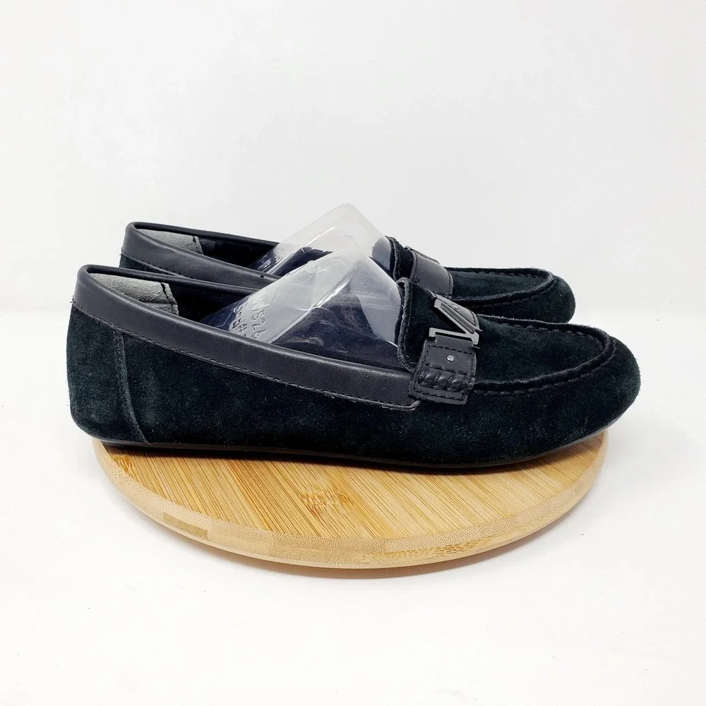 Vionic Hilo Loafer Womens 7 Flats Black Suede Leather Slip On Shoes Honor